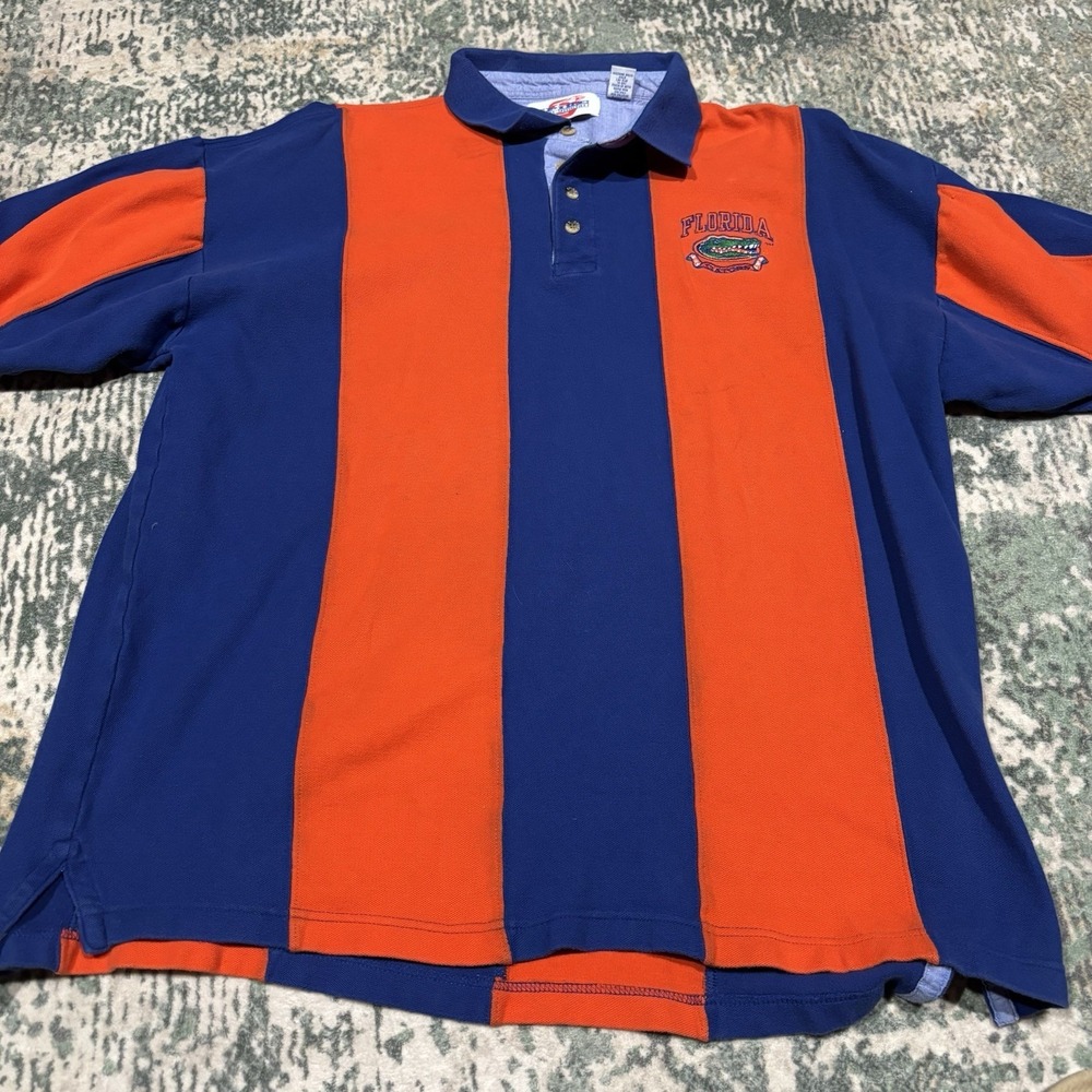 Vintage 90s Spike Sports Florida Gators Polo XL Vertical Color Blocks